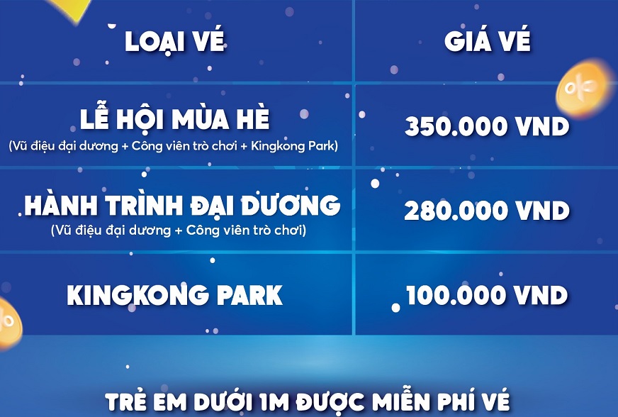 Bảng giá vé công viên Tuàn Châu