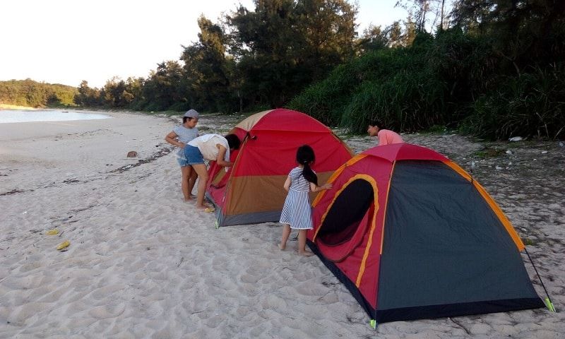 Dịch vụ cắm trại bên bờ biển tại Cô Tô park