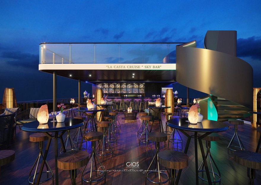 Không gian Sundeck trên du thuyền Lacasta Cruise 