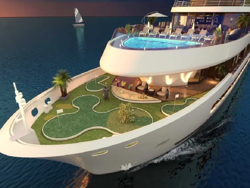 San Golf mini được thiết kế ở khu vực mũi Du thuyền Elite Of The Seas