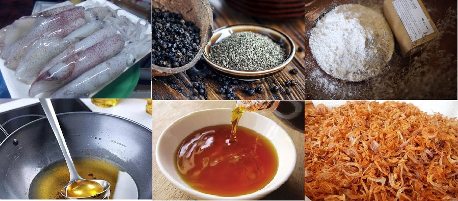 Nguyên liệu cần chuẩn bị để chế biến chả mực Hạ Long