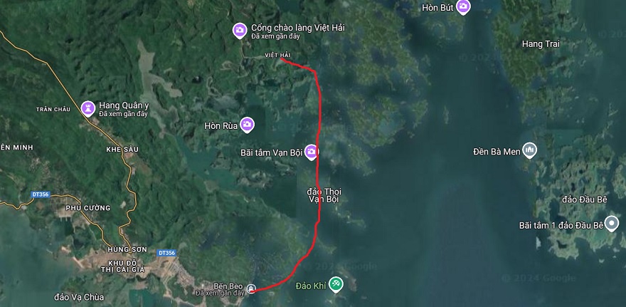 Cách di chuyển từ Cái Bèo tới làng chài Việt Hải