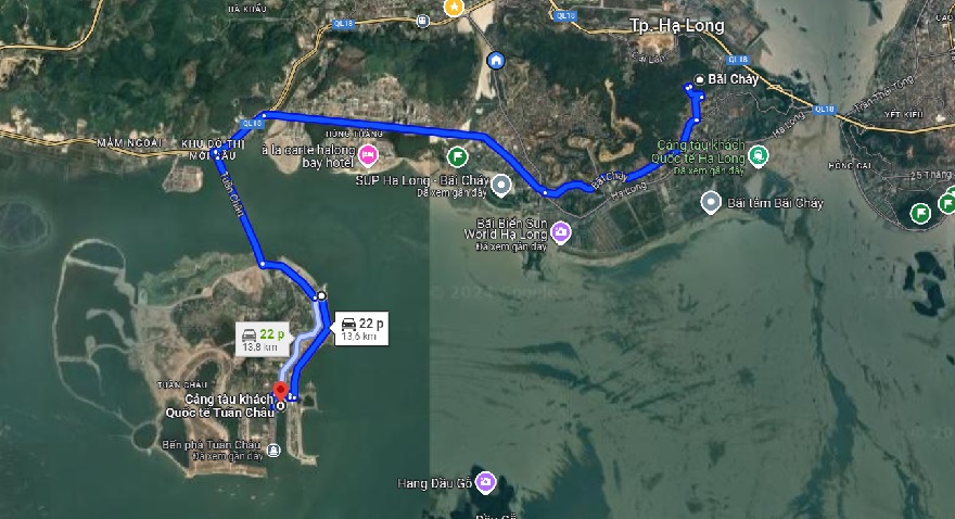 Vị trí cảng tàu khách quốc tế Tuần Châu