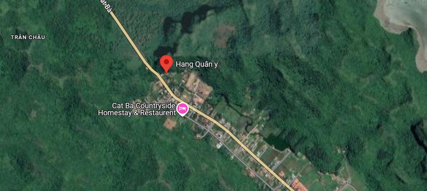 Vị trí hang Quân Y trên bản đồ Google Map