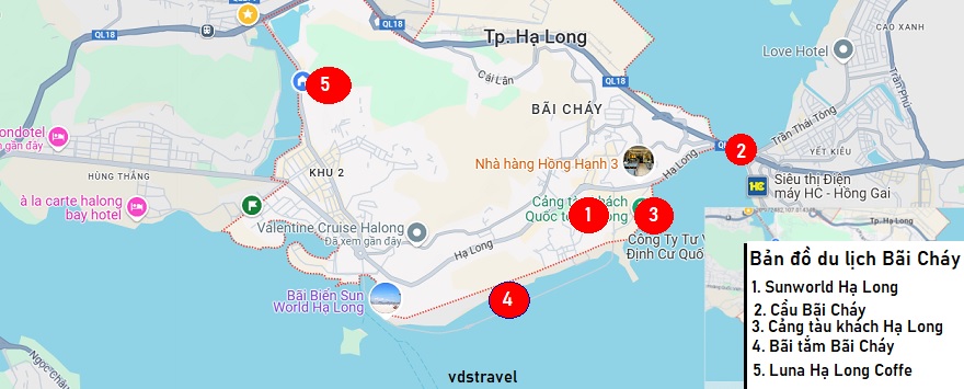 Bản đồ du lịch Bãi Cháy