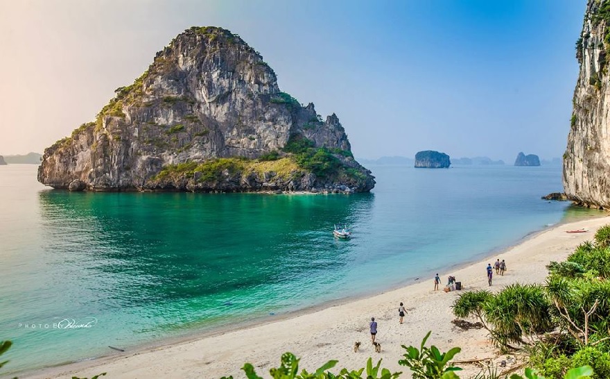 Du khách sẽ phải dùng xuồng nhỏ để vào đảo Mắt Rồng vì nơi đây không có bến du thuyền chuyên dụng