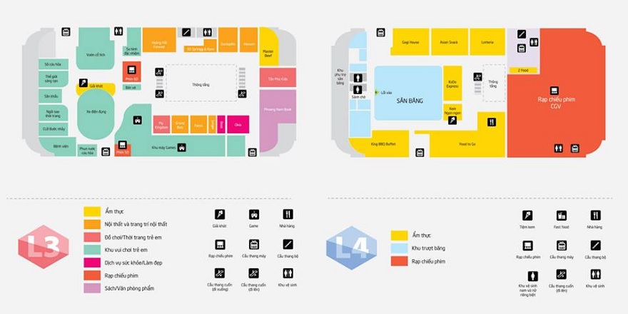 Sơ đồ tàng 3 và 4 vincom Hạ Long