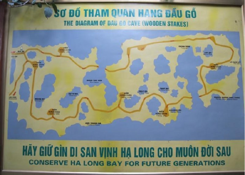 Sơ đồ tham quan hang Đầu Gỗ