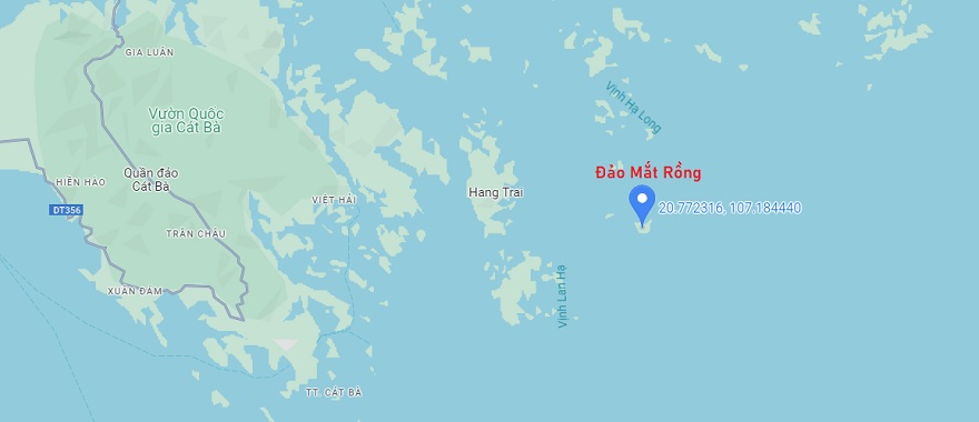 Vị trí của Đảo Mắt Rồng trên Google Mâp