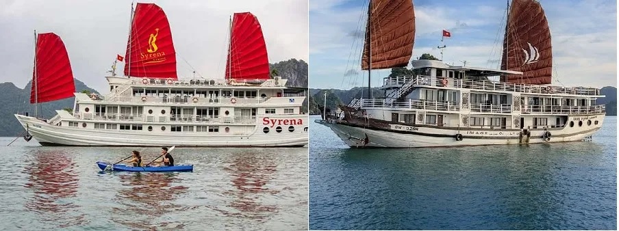 Du thuyền Syrena (trái) và Pelican Glory (phải) là du thuyền có phân khúc tương đương nhau