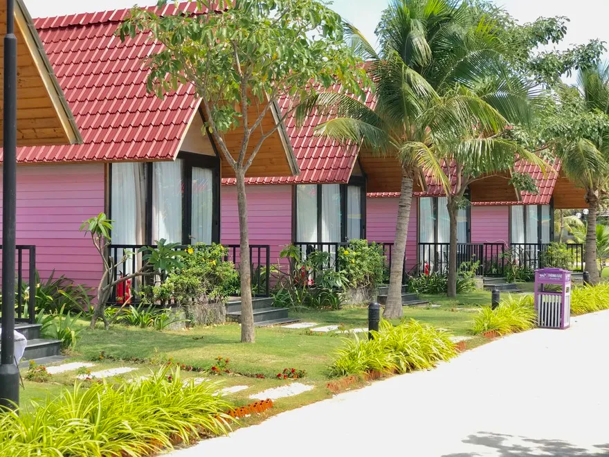 Wooden Bungalow Garden View