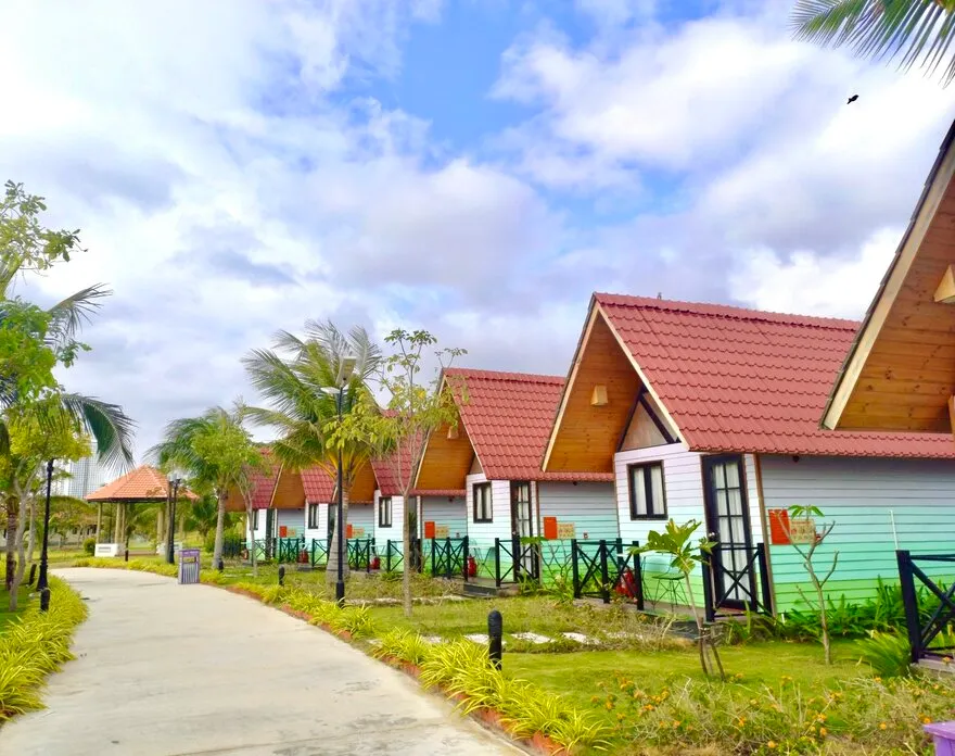 Wooden Bungalow Garden View
