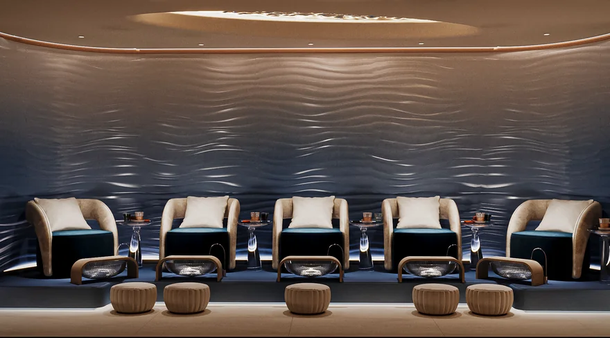 Khu Spa và Massage trị liệu thảo mộc mang đến không gian tĩnh lặng, giúp phục hồi năng lượng và tái tạo tinh thần thư thái giữa biển khơi.